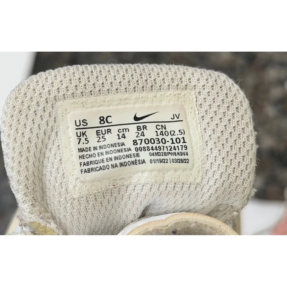 Nike Court Borough Low 2 White Pink Leopard Print Toddler Shoes 8C 870030-101